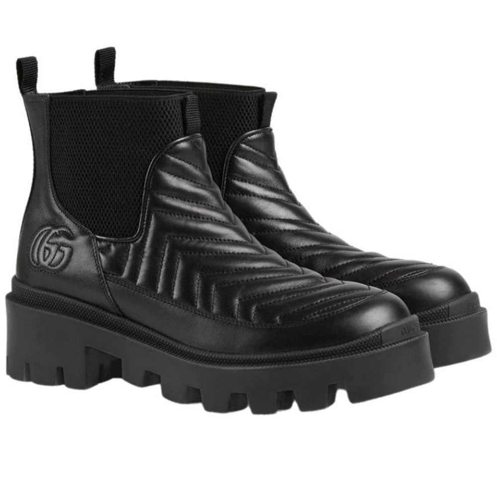 Gucci Frances Matelasse Chelsea Combat Boots